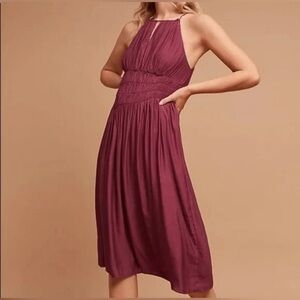 Anthropologie Moulinette Soeurs Plum Halter Midi Dress - Size 2